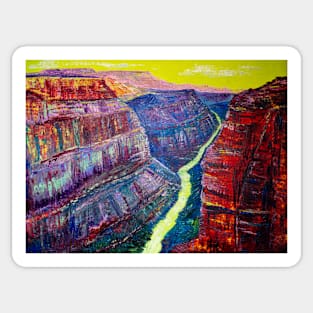 Grand Canyon. Neon river Sticker